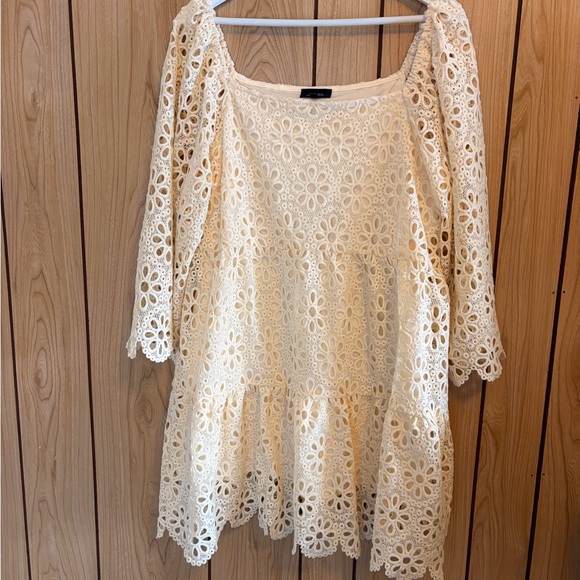Vici Cream Crochet Babydoll Dress - Picture 2 of 6